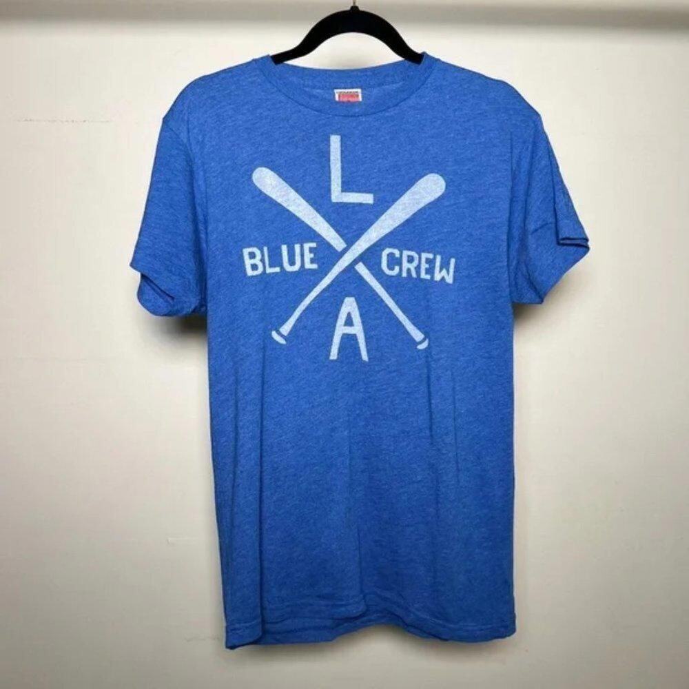 Homage Mens Blue Crew Lightweight Baseball‎ Tee Size M